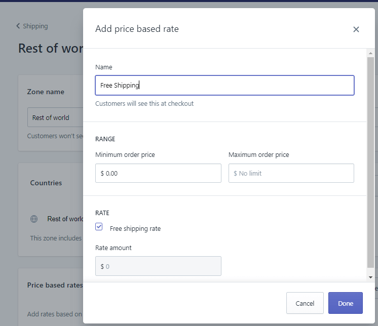 Shopify开店教程-Shipping运费设置