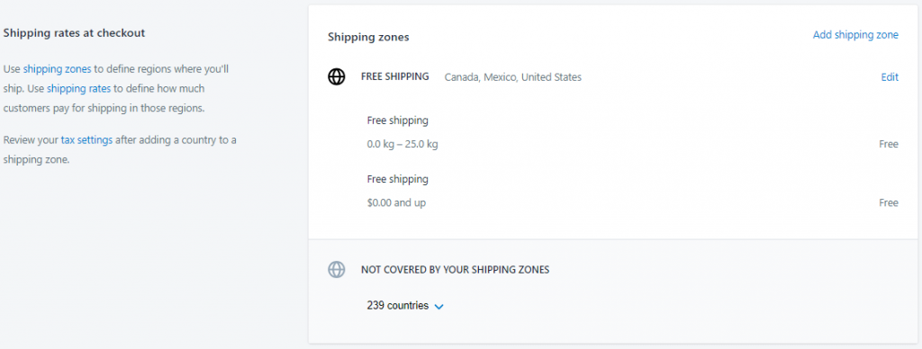 Shopify开店教程-Shipping运费设置