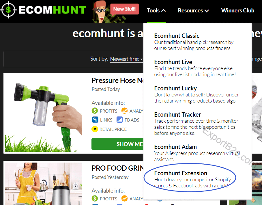 热门Shopify选品工具-Ecomhunt使用教程